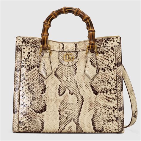 gucci python diana|Gucci Diana small python tote bag in pastel green .